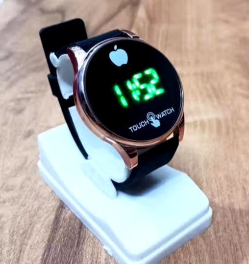 Golden Dial Touch Screen Black Strap